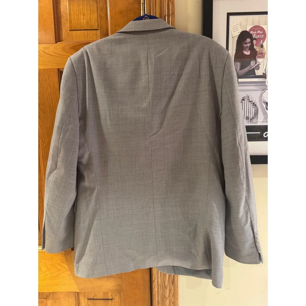 Mantoni Milan Italy Mens Light Gray‎ Super 140S Virgin Wool 2-Button Blazer Coat